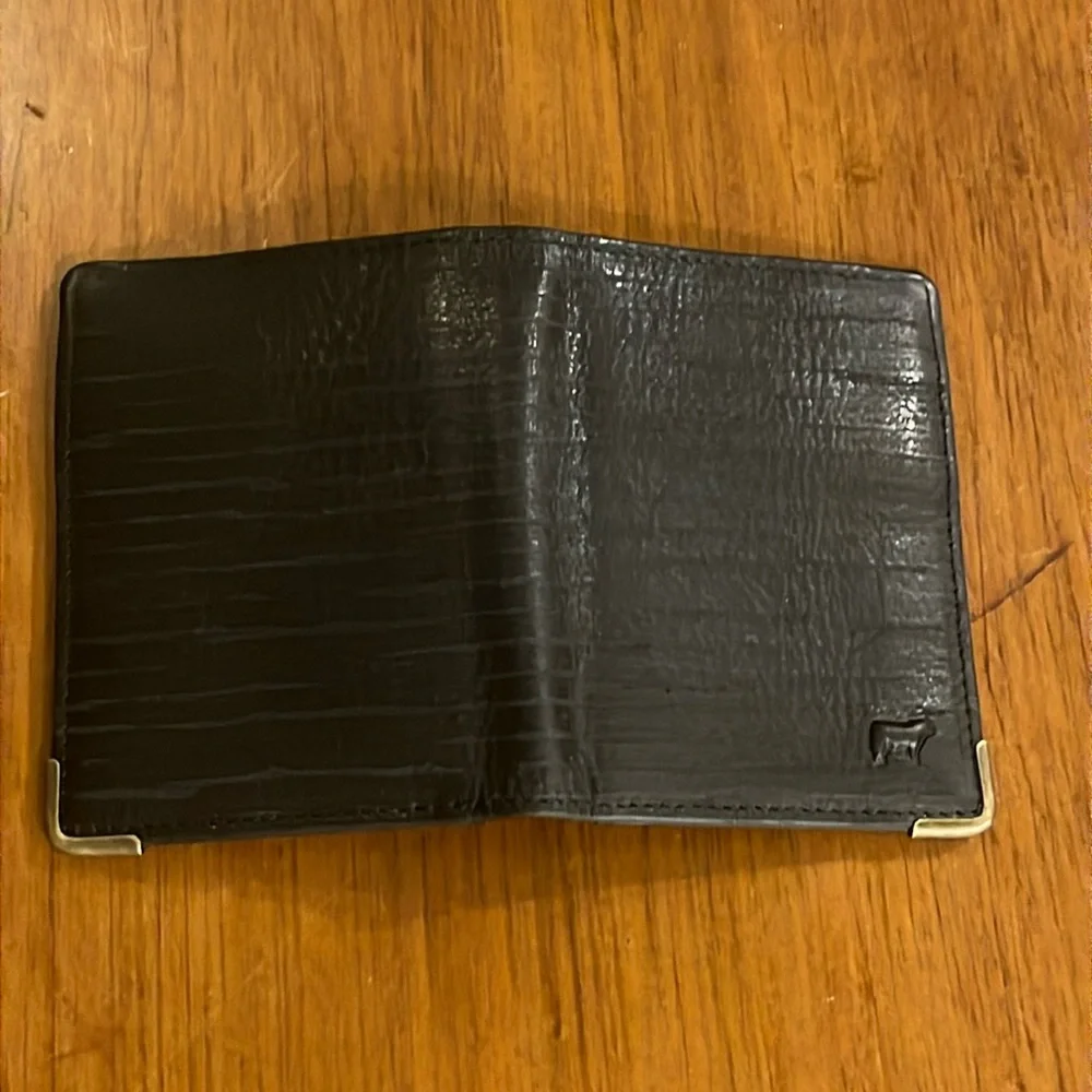 Will Leather Goods Bi Fold Wallet Card Case Black new